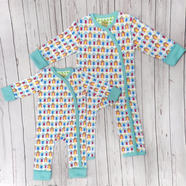 Beach Huts Organic Cotton Baby Grow 2