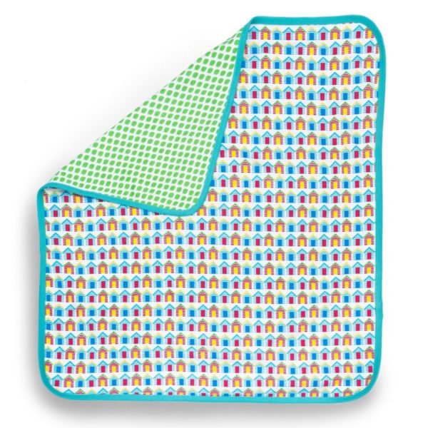 Beach Huts Organic Baby Blanket 1