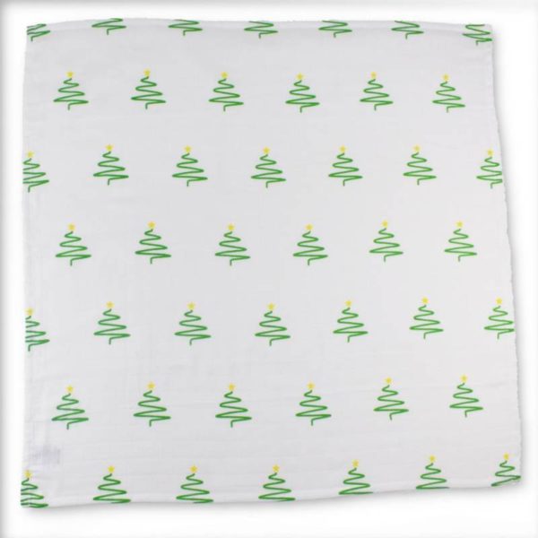 100% Organic Cotton Muslin - Christmas Tree 1