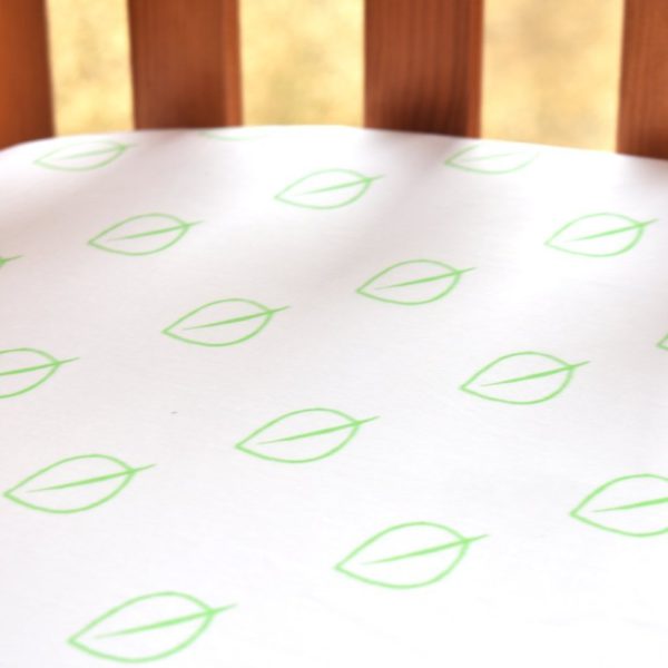 Fitted Cot Bed Sheet (Leaf Print) 1