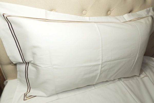 Double Cord Line Oxford Organic Pillowcases 1