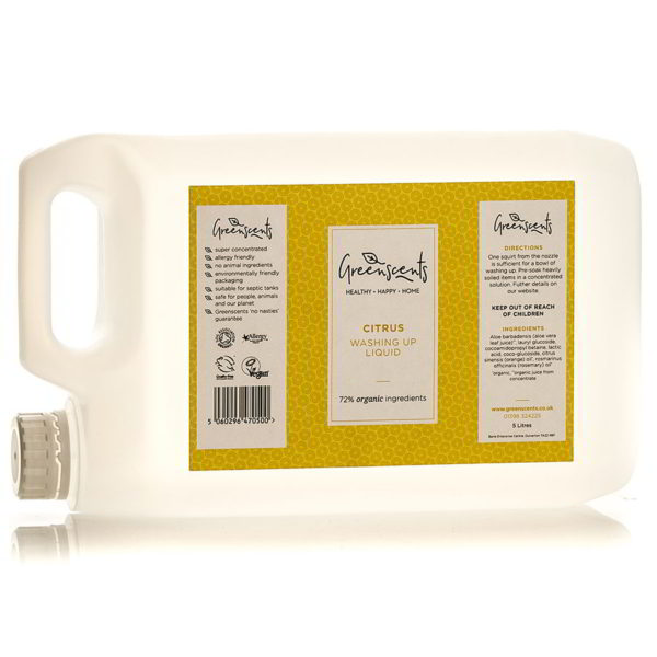 Organic Washing Up Liquid - Available In Citrus, Fragrance-Free Nonscents