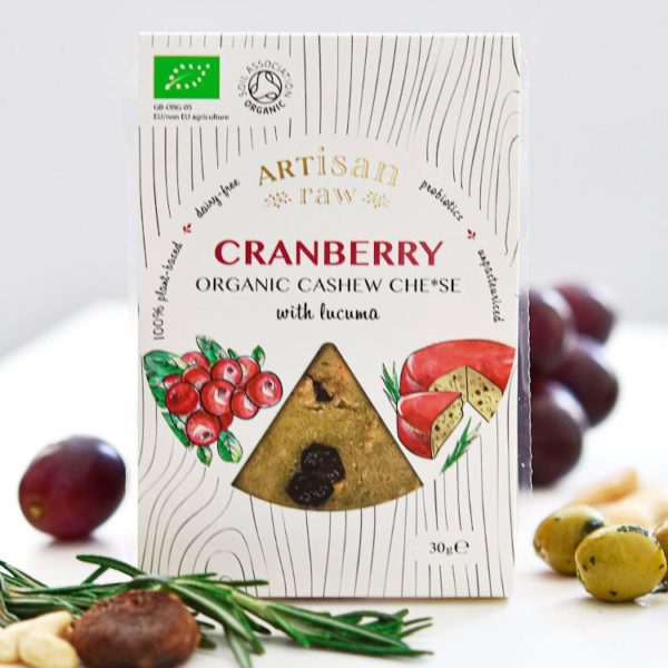 Organic Vegan Cheese - Cranberry With Lucuma, Dairy Free Cheese