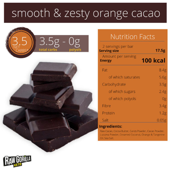 Raw Gorilla Smooth &Amp; Zesty Orange Chocolate Bars