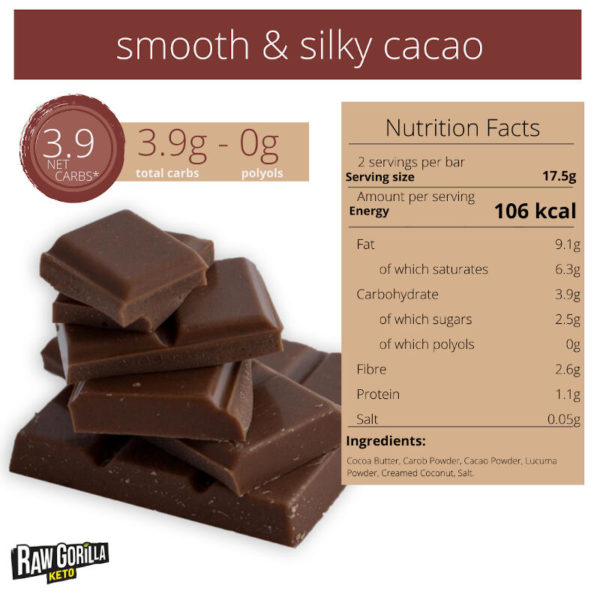 Raw Gorilla Smooth &Amp; Silky Cacao Chocolate Bars 