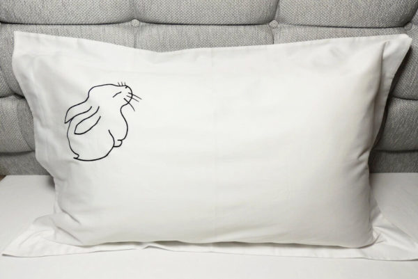 Snoozy Dog White Sateen Organic Pillowcase