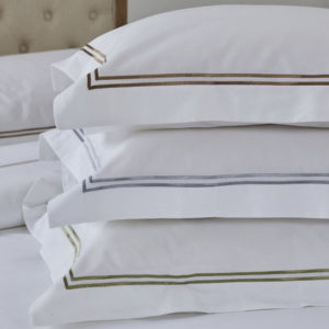 Double cord line Oxford organic pillowcases