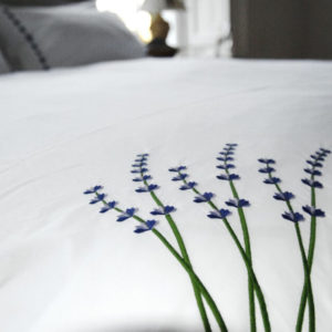 Lavender dreams embroidered organic cotton duvet sets