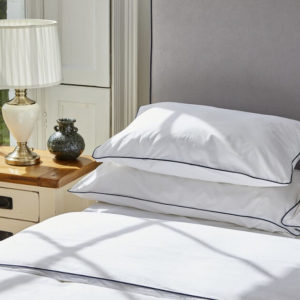 Piping edged organic cotton duvet sets