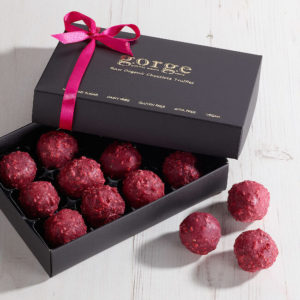 12 raw organic truffles - raspberry chocolate