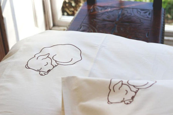 Snoozy Dog Embroidered Single Organic Duvet Set