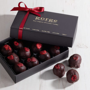 12 raw organic truffles - sour cherry and kirsch chocolate